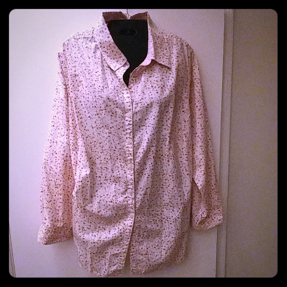 Avenue Multi Colored Button Down Blouse - image 1